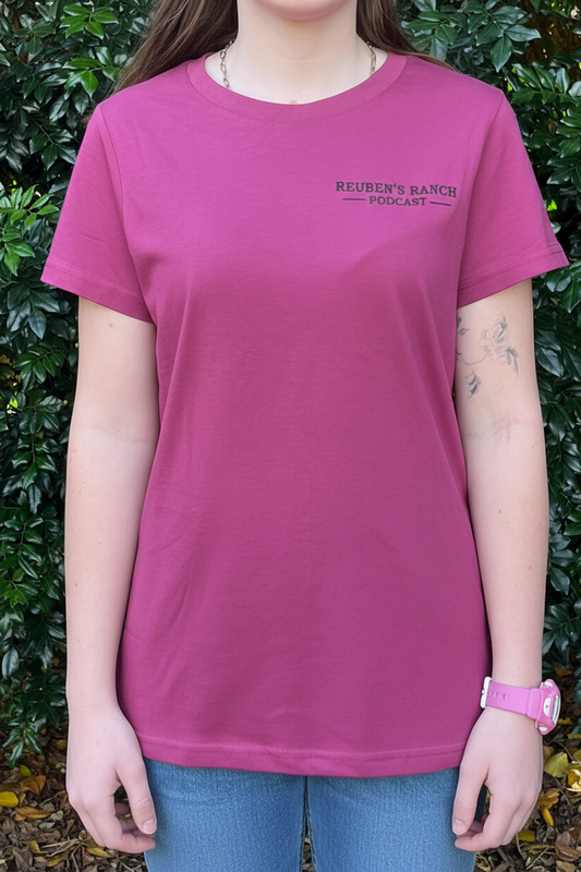 Rancher's Maple Tee (Ladies Black Logo)