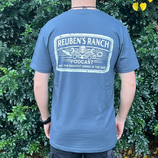 Rancher's Midnight Blue Staple Tee Men's White Logo