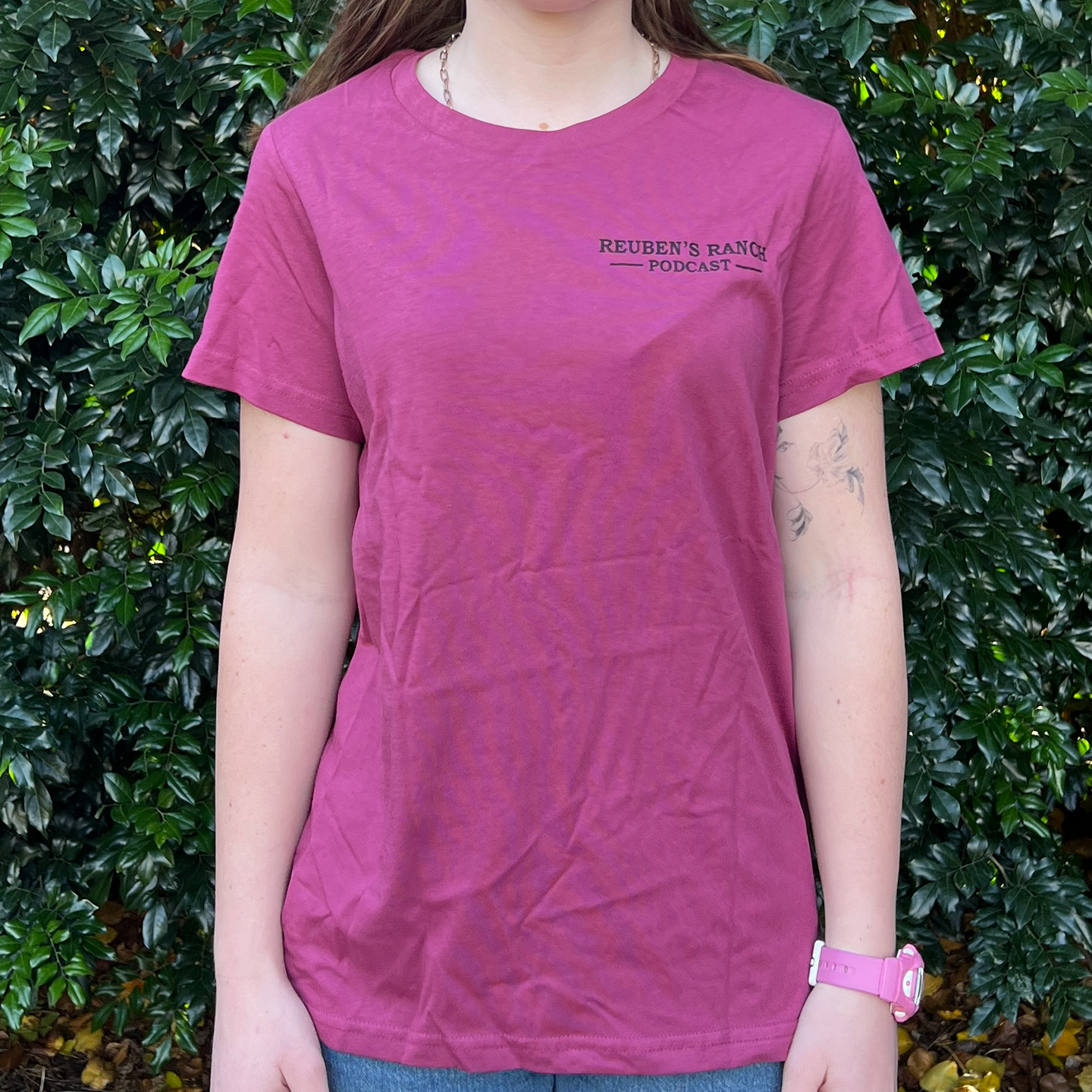 Rancher's Maple Tee (Ladies Black Logo)