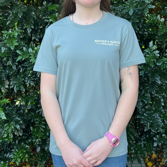 Rancher's Mineral Maple Tee Ladies White Logo