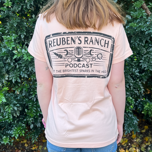 Rancher's Pale Pink Maple Tee Ladies Black Logo